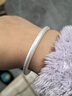 顺庆银楼S9999银古法银手镯女足银镯子年轻款实心手环小众ins风送女友 古法银镯40克58mm配证书 实拍图