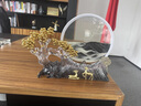 赟娅新中式发财树流沙画沙漏摆件客厅玄关办公室高档家居装饰乔迁礼品 响铃透明发财树-灰色【礼盒款】 实拍图