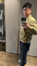 马登工装 美式复古双面穿MA1飞行员夹克棉服夹棉棒球服上衣外套男春季 A面军绿/B面卡其 L 实拍图