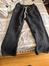 Foss Phil加绒牛仔裤男冬季加厚宽松保暖直筒休闲美式潮流裤819JR黑灰L 实拍图