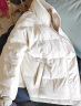 茵曼（INMAN）鸭绒九江羽绒服冬女装新款休闲立领落肩宽松外套大衣上衣 淡香杏 L 实拍图