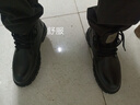 七匹狼男鞋冬季头层牛皮薄绒男靴工装马丁靴D86423435747 黑色加绒 40 实拍图