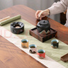 苏氏陶瓷（SUSHI CERAMICS）手绘釉画彩千里江山四色杯温茶套装禅黑文创伴手礼套组 实拍图