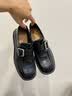 MANTENER GRAN厚底乐福鞋女2024新款真皮单鞋黑色一脚蹬小皮鞋 MG女鞋 黑色【现货】【脚背宽/脚背高拍大一码】 36 实拍图