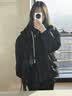 诗丹蕊羽棉袄绒服女学院风冬季2026年新款加厚oversize保暖面包服棉服潮 黑色 均码 （可备注码数） 实拍图
