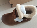 百丽（Belle）时尚舒适牛皮高帮休闲鞋女商场同款保暖毛毛鞋雪地靴D4N1DDD4 棕色 37 (235mm) 实拍图