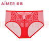 爱慕女士内裤性感蕾丝薄款中腰内裤红本命年结婚AM239971165 实拍图