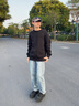 Calvin KleinJeans春秋男士休闲通勤ck压纹字母净色圆领套头衫卫衣J326816 BEH-太空黑 M 实拍图