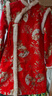 罗蒙女童红色旗袍加绒新年拜年服连衣裙新中式儿童过年演出服 红色160 实拍图