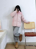QGF加绒加厚棉衣棉服女冬季新款保暖美式立领外套高级感宽松百搭棉袄 浅绿色 M 实拍图
