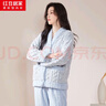 红豆居家（Hodohome）甜美可爱撞色开衫女士加厚暖绒家居服套装 泡泡蓝 L 170 实拍图