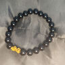 石玥珠宝精品8mm黑玛瑙手串本命年护身符黄金貔貅转运珠水晶手链男女士款 实拍图