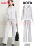 班尼路（Baleno）运动休闲套装女2025春秋季新款女装连帽收腰直筒外套微喇裤两件套 实拍图