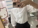 熙世界白色天丝衬衫女2025春季新款独特别致绣花七分袖衬衣上衣 精致白 S 实拍图