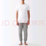 无印良品（MUJI）男式 无侧缝天竺编织圆领T恤 2件装 FA00CC3S 短袖打底衫 白色 XL 实拍图