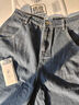 马登丹宁日系蓝色水洗牛仔宽松长裤休闲工装香蕉大码镰刀裤秋女 牛仔蓝 L 实拍图