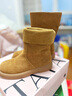 他她（TATA）加绒卢昱晓同款小熊靴棕色西部靴女短靴堆堆靴时装靴CGY01DS4 黄棕（绒里） 38 实拍图