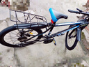 EG7山地自行车成人学生变速越野单车双减震赛车26寸青少年男女 辐条【升级减震 轻量铝架】黑蓝 24寸21速【适合：145-165CM】 实拍图