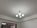 鹿家良品（LUUGAA）万物/奶油荔枝客厅吊灯奶油风客厅灯餐厅卧室灯房间灯led中山灯具 【特惠款】奶油荔枝4头三色光20W 实拍图