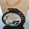 婆城蜀绣熊猫双面绣摆件半龙头刺绣屏风送老外手工艺品（京东快递） 梅花熊猫-PVC半龙头（京仓发） 实拍图