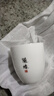 极素茶杯德化羊脂玉功夫茶具小茶杯白玉陶瓷泡茶杯子薄胎白酒杯带字禅意家用客厅个人品茗杯主人杯单杯 黑字凝香杯-随缘 实拍图