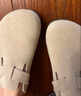 东园物作勃肯鞋男女同款包头拖鞋秋冬情侣2025最新款时尚厚底休闲外穿拖鞋 沙色【软木厚底+牛反绒】 36 【正码】 实拍图