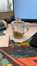 VTyee加厚耐热玻璃茶杯带盖茶饮杯盖杯带把杯子办公家用喝水杯泡茶杯 EZ1013-325ml1只 实拍图