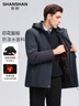 SHANSHAN杉杉棉服男冬季可拆卸连帽外套加绒加厚毛绒内里休闲百搭男士棉衣 藏青色 4XL (190) /190 实拍图