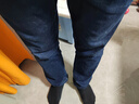 皮尔卡丹牛仔裤男冬季棉弹柔软宽松商务休闲直筒裤男士裤子深蓝色34 实拍图