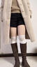 栢启歆蕾丝花边小腿袜子女春秋长袜配靴子白色过膝袜jk黑色长筒袜女秋冬 白蕾丝过膝 实拍图