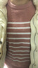 ubras加绒睡衣冬女家居服套装情侣可外穿慕斯条纹舒适居家 蜜桃茶-女士套装 XL 实拍图