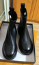 达芙妮瘦瘦靴女低跟短靴女圆头百搭靴子4622607093 黑色（单里） 36 实拍图