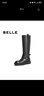 百丽（Belle）舒适瘦瘦休闲靴女2025冬新款商场同款羊皮复古靴B7E1DDD5 黑色-绒里 39 (245mm) 实拍图