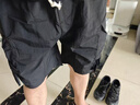 短裤男士绑绳工装裤夏季薄款宽松休闲百搭短裤男士潮流运动五分裤 黑色【劲都G111】 L 【110-130斤】 实拍图