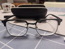 鲸逐痞帅斯文半框近视眼镜理工男学生防蓝光黑武士大框平光镜可配度数 磨砂黑 定制1.56左右500度 实拍图