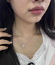 森之恋蝴蝶结纯银S925项链女士锁骨链轻奢设计感送女神情人节生日礼物 白金色 实拍图