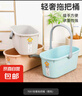 洗拖把桶长方形家用水桶平板拖把清洗桶手提多用桶大号容量多功能 7051轻奢拖把桶（橙色） 加厚1个装 实拍图