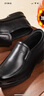 红蜻蜓男鞋秋冬款男士商务皮鞋一脚蹬休闲皮鞋牛皮爸爸鞋男鞋子WTA7742 黑色升级版_加绒_偏大1码 40 实拍图