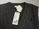 茵曼（INMAN）针织马甲女老钱风V领薄秋冬学院风内搭毛衣 苍灰色 S 实拍图