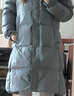 黑冰户外女连帽中长款鸭绒羽绒服冬季防风保暖羽绒服 FAF8958 深灰 S 实拍图