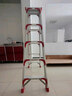 创硕 家用梯人字梯工程梯子铝合金梯货梯架 【五步梯红】加强加固款 实拍图