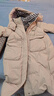 雅鹿品牌长款羽绒服女长过膝新款冬季加厚保暖时尚宽松鸭绒连帽外套 卡其色 M （推荐125-150斤） 实拍图