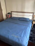 红豆高级感水洗棉四件套纯色刺绣裸睡床单被套床上三套件家用宿舍 慕斯-宾利蓝 1.5m床四件套 床单款 -被套200*230cm 实拍图