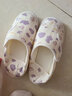 咕羊羊月子鞋可调节春夏秋产后拖鞋包跟厚底防滑孕妇拖鞋 【纯棉纱布】紫色奶牛 L(适合37码~38码) 实拍图