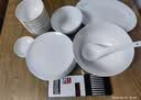 红牡丹 纯白陶瓷餐具套装骨瓷碗碟套装家用白色碗具礼盒釉下彩碗盘筷子 纯白28头鱼盘版 实拍图