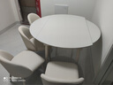 左客左家（ZUOKEZUOJIA）岩板餐桌可伸缩折叠法式家用小户型奶油风抽拉式圆桌餐桌椅组合 伸缩餐桌+4把贝壳椅（现货闪发） 实拍图