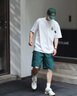 名创优品（MINISO）纯棉t恤男夏季2025新款衣服青少年亲肤透气时尚宽松大码冰感短袖 棕榈绿(生机胸标) L 175 (名创优品 品控严格) 实拍图