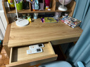 源氏木语儿童升降实木学习桌北欧写字桌家用【橡木书桌1.0m+矮上架】 实拍图