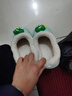 儿童棉拖鞋冬季加绒加厚可拆卸脚套防水防滑儿童男女可爱棉拖鞋 绿色【恐龙】 36.5 内长21cm，尺码偏小 实拍图