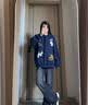 LEMANISM外套女潮牌卡通毛巾绣棒球服男2025春秋新款潮牌情侣款夹克上衣 藏青色 M 实拍图